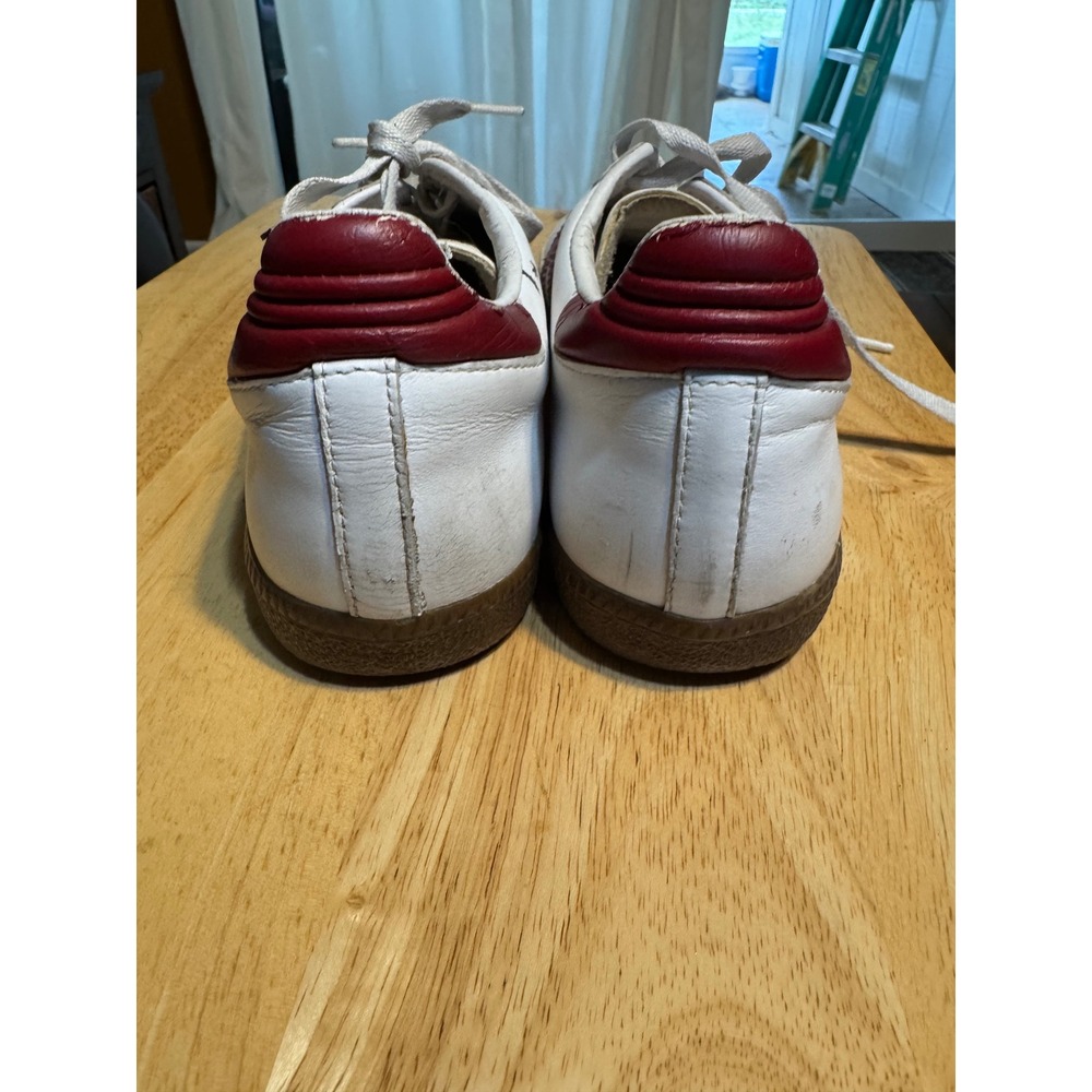 Adidas Samba Vintage Sneakers White Burgundy Red Gum Sole Leather Shoes - Picture 6 of 7